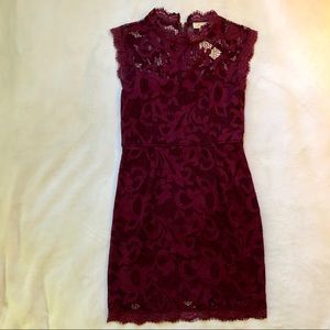 Burgundy lace dress